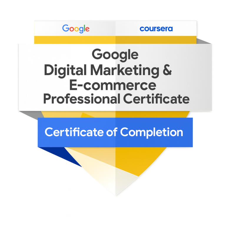google digital marketing e commerce professional certificate badge